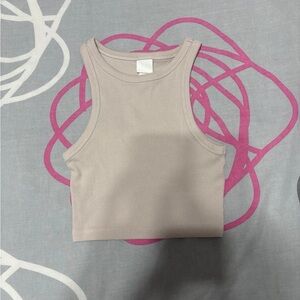 H&M Beige High Neck Tank Top
